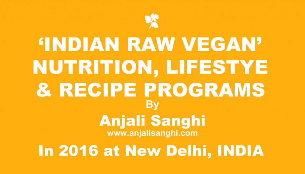 2016 Indian Raw Vegan Nutrition, Lifestyle, Recipe Programs in New Delhi