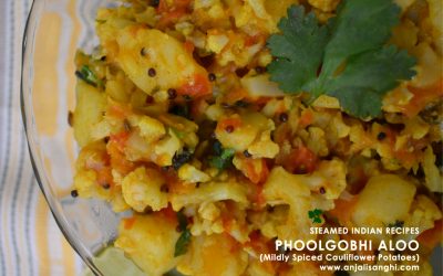 Phoolgobhi Aloo (Mildly Spiced Cauliflower Potatoes) Indian Steamed Recipe