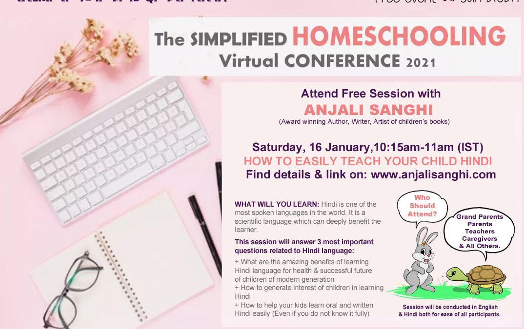 FREE ONLINE SESSION BY ANJALI: HOW TO EASILY TEACH YOUR CHILD HINDI- IN ONLINE VIRTUAL CONFERENCE BY SATRANGI GURUKUL